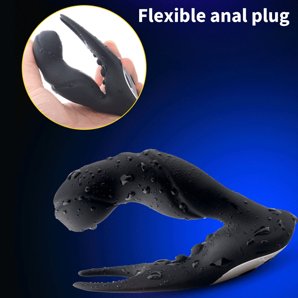 Prostata-Massage männlicher Vibrator Rotation Perlen Anal Plug Vibrator Silikon Verzögerung Ejakulation männlich Masturbat_voghion.com