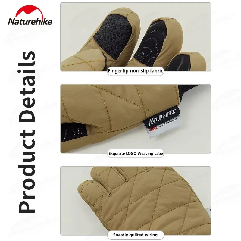 Thermal Gloves Naturehike -5 ~ 5 &deg;C Outdoor Thickened 3M Cotton Soft Non-Slip Camping Travel Cycling Hiking Winter Windproof