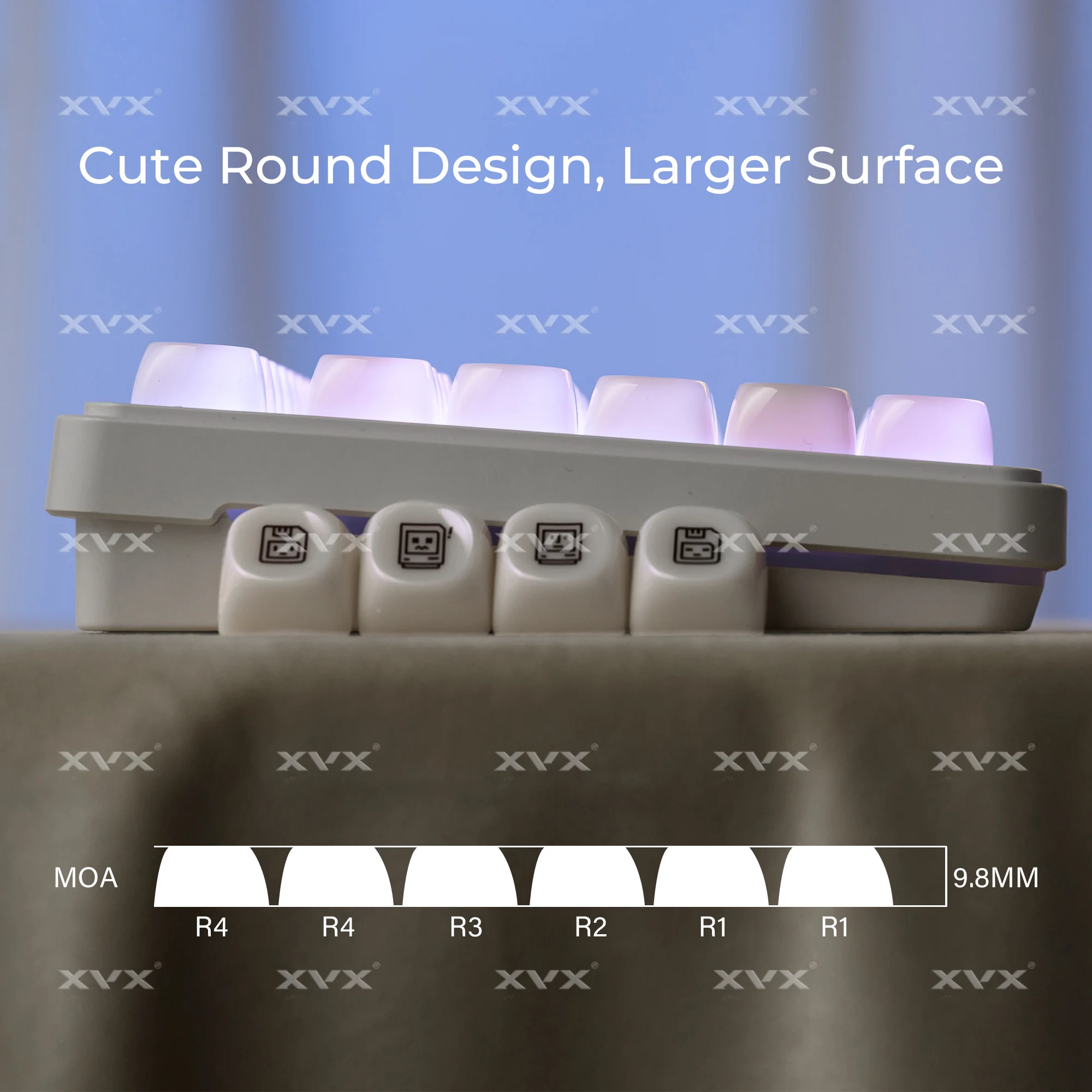 XVX 화이트 초콜릿 키캡 풀 세트 139키 MAC 키캡 세라믹 글레이즈 디자인 PBT 키캡