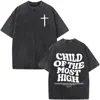 Christian Jesus Faith Over Fear Bible Verse Washed T-shirts Men Women Fashion Vintage Oversized T Shirts Harajuku Cotton T-shirt 3