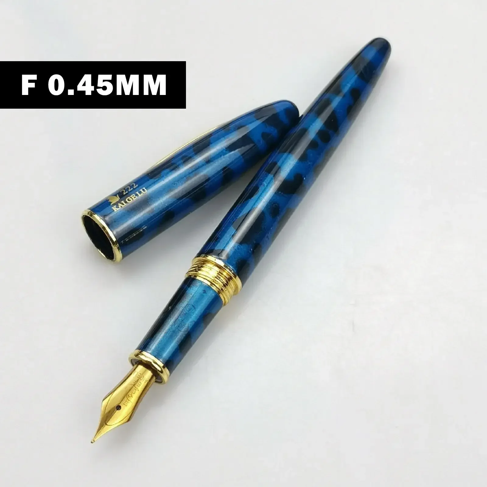 Kaigelu 222 fountain pen pure copper rod screw cap titanium-plated nib rotating ink absorber school office gift pens stationery 6