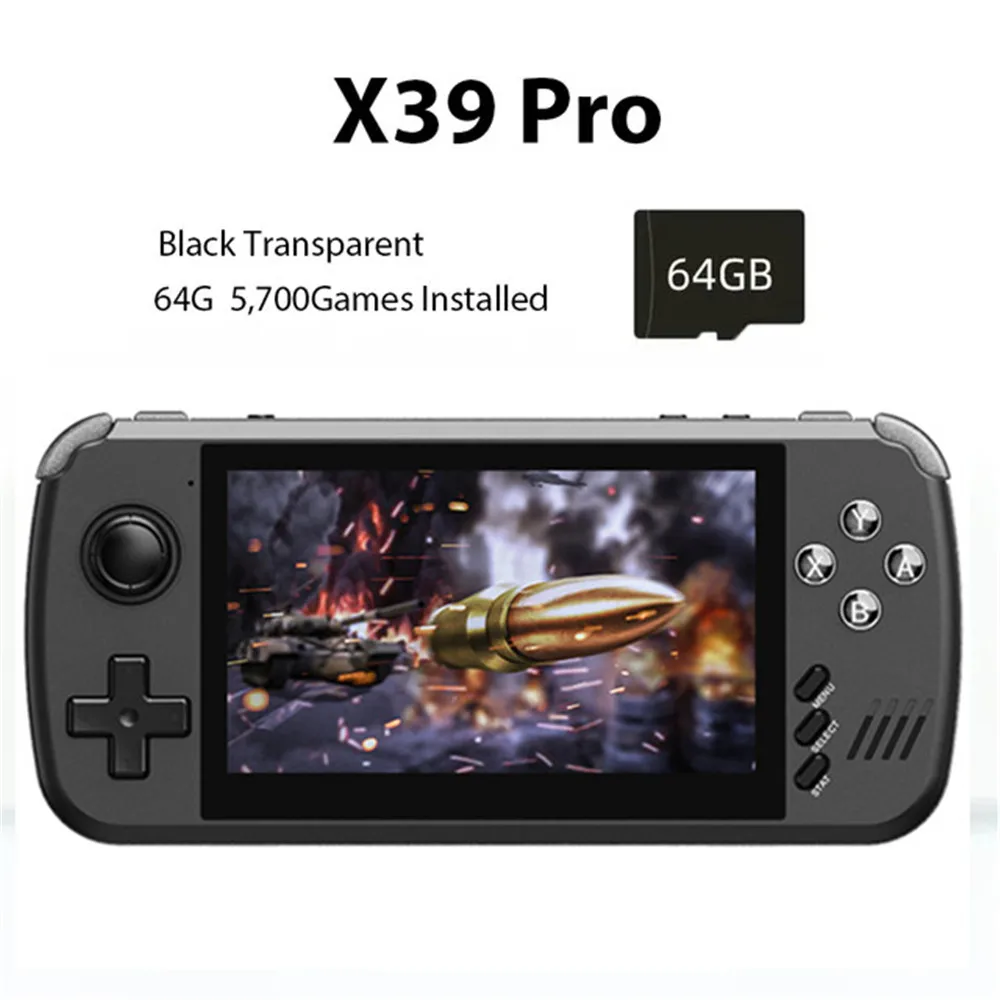 

POWKIDDY X39PRO 4.5 Inch IPS Screen Handheld Game Console 32G/64G Built-in 3000Games 10 Simulators PS1 Retro Video Game Console