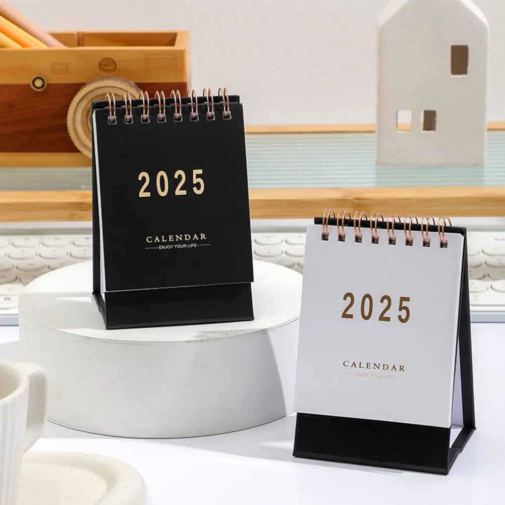2025 데스크 캘린더 일정 플래너 다기능 계획 캘린더 절묘한 플립 테이블 캘린더 홈 오피스용 휴대용
