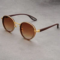 Vintage designer lunettes de soleil en plein air hommes rond mode plastique titane haute qualité lunettes de soleil homme Protection UV lunettes femme 3