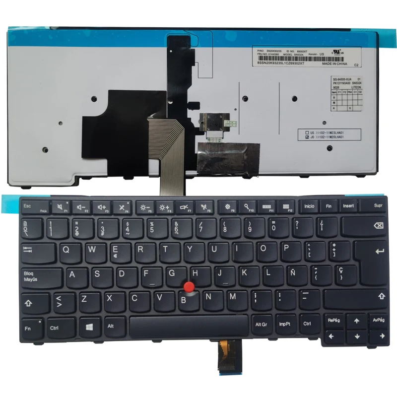 100% Spanish/SP Laptop Keyboard for Lenovo THINKPAD L440 L450 L460 T431 T431S T440 T440P T440S T450 T450S E431 E440 04Y0871