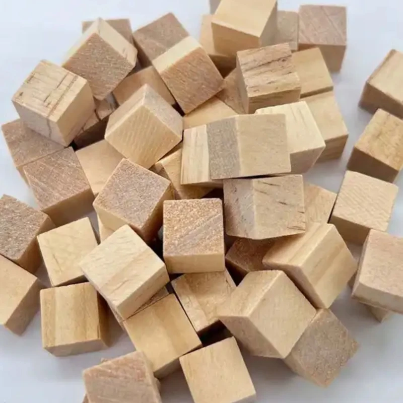 50/100/400개 미완성 블랭크 미니 DIY 나무 정사각형 블록 1cm 목재 솔리드 큐브 목공예 퍼즐 제작 재료 ? ?