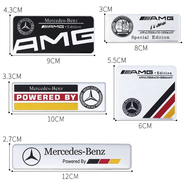 1Pc 알루미늄 합금 자동차 스타일링 배지 스티커 메르세데스 벤츠 AMG Carlsson W108 W124 W126 W140 W168 W169 W176 W177 W203