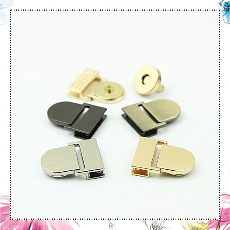 Fashion 4 Pcs Magnetic Clasp Turn Lock Twist Locks Metal Hardware For DIY Craft Replacement Handbag Bag Purse Accessories New