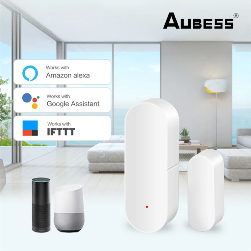 

Tuya Smart WiFi Door Sensor Door Open / Closed Window Sensor Magnetic Alarm Detector Work With Alexa Google Home Smart Life APP