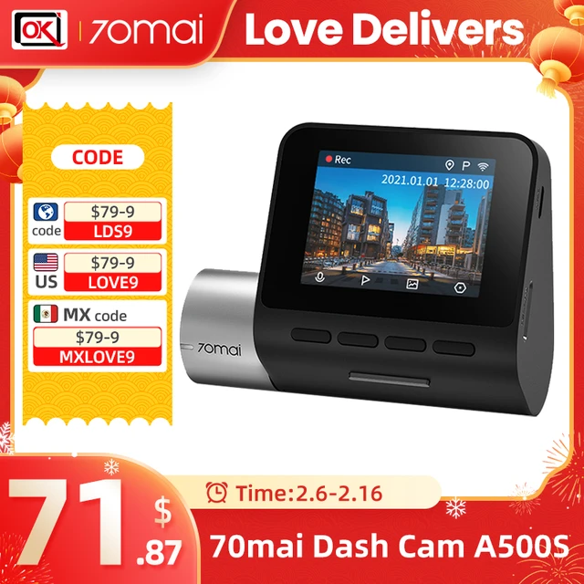 Adas Studio70mai Dash Cam Pro Plus A500s - Gps, Adas, 2592x1944, Night  Vision