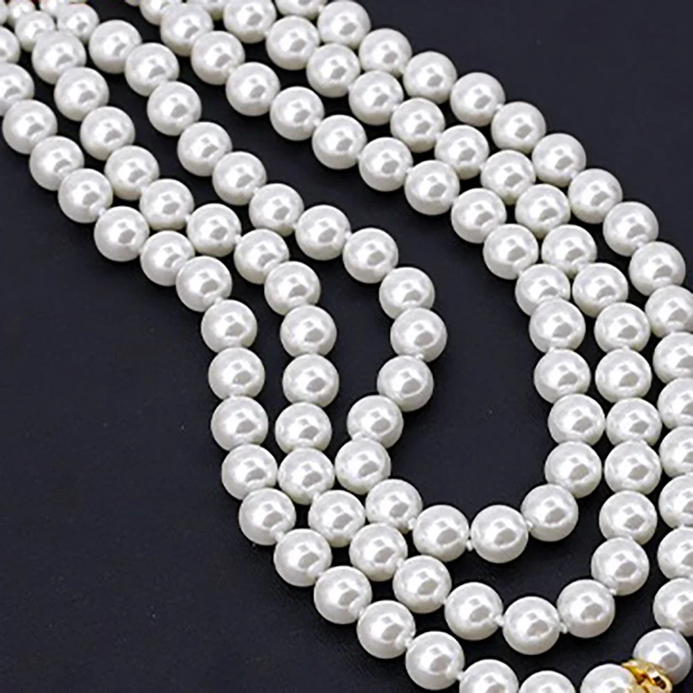 2023 Three Layers High Gloss Pearl Rhinestone Stone Necklace Clavicle Chain Retro Bridal Wedding Jewelry Accessory Necklaces