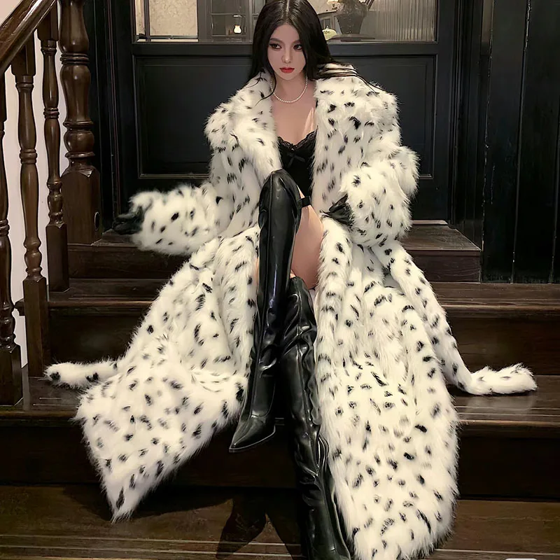 Fur & Faux Fur 2025 Winter Warm Women Fur Coat Fashion High Quality Temperament Long Sleeve Women Fur Coat Female Overcoat H146