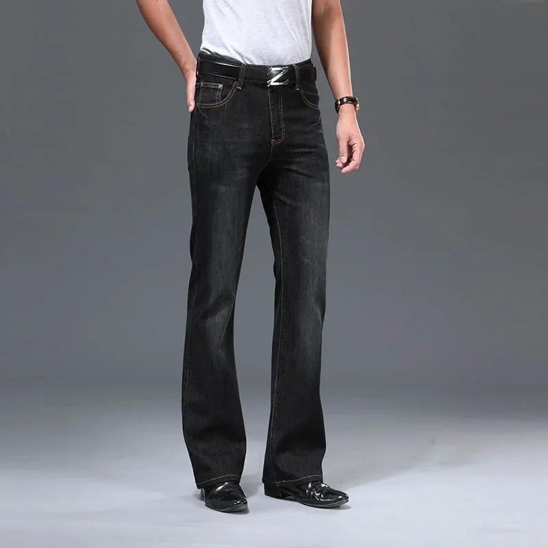 Denim Flared Jeans Men  Boot Cut Denim Pants Comfortable Slightly Slim Classic Loose Casual Blue Black Trousers For Male Bootcut 2