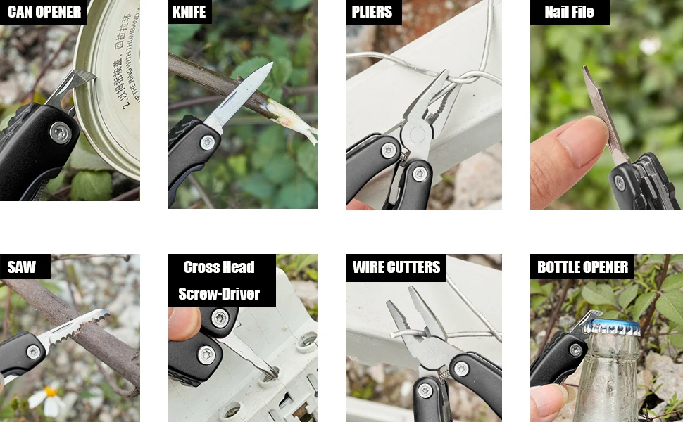 Portable Pocket Multitool Pliers Knife Screwdriver Hand Tool for Outdoor Survival Camping Hunting and Hiking with Nylon Sheath