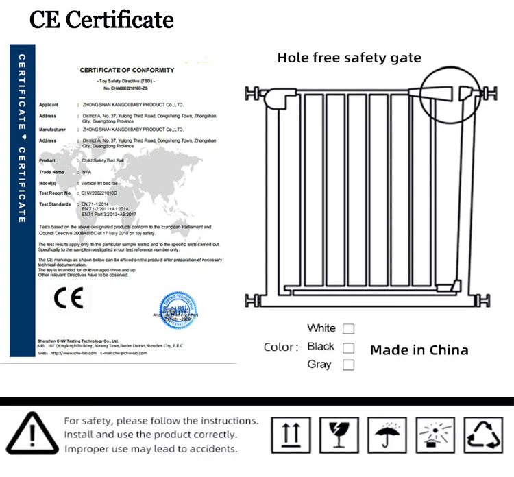 Adjustable Baby Safety Gate Indoor Fence For Kids