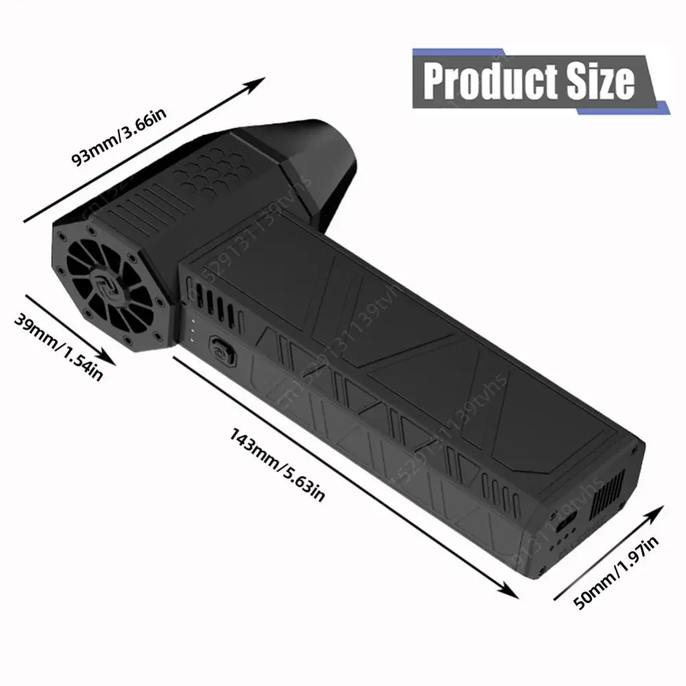 High Speed Duct Fan Air Blower Turbo Violent Fan 52+M/S Wireless Turbo Fan 130000RPM with LED Light for PC Keyboard Car 6
