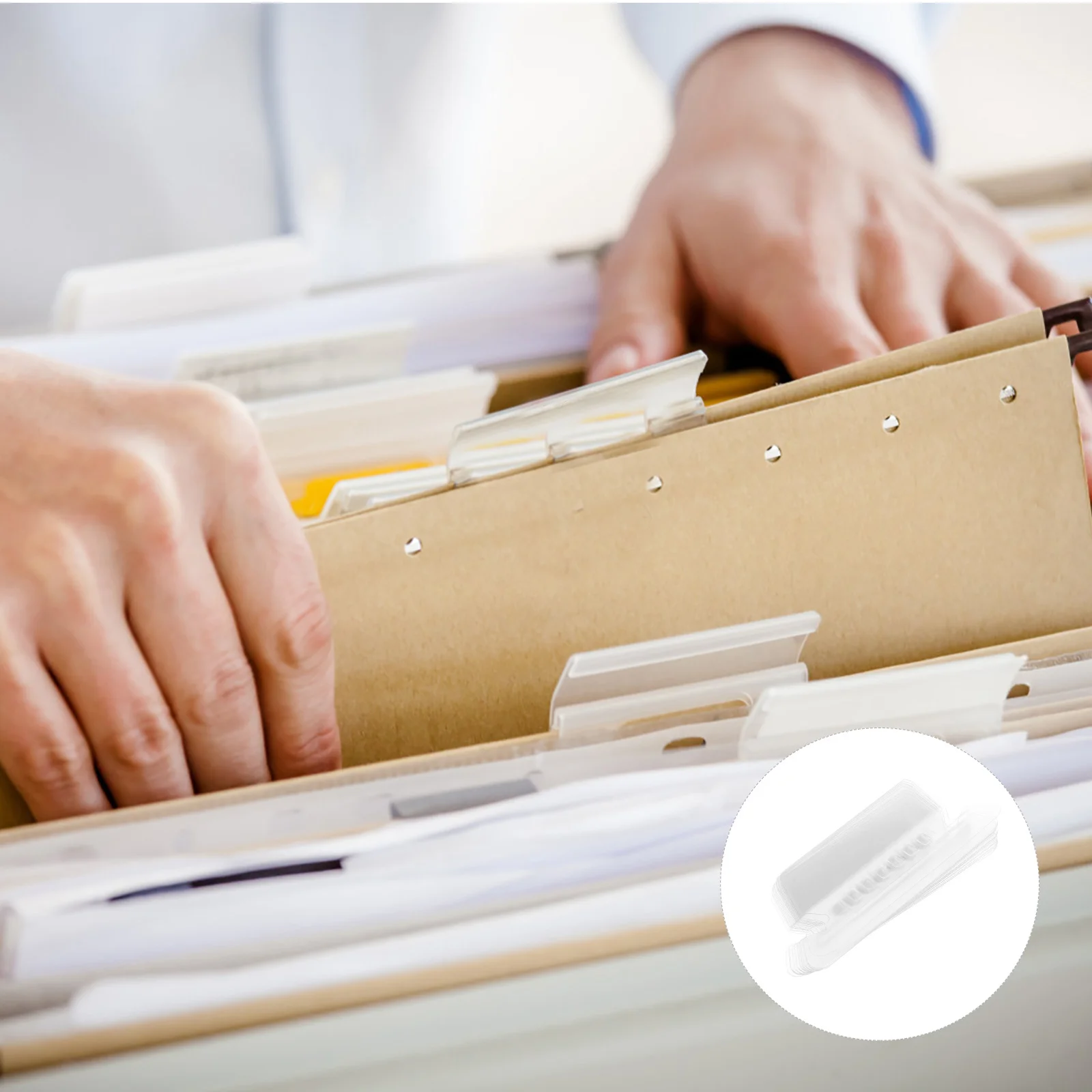 

Папки с зажимом для этикеток, съемные вкладыши для файлов, подвесные папки, этикетки, быстрая работа, офисные принадлежности из ПВХ, 100 шт.