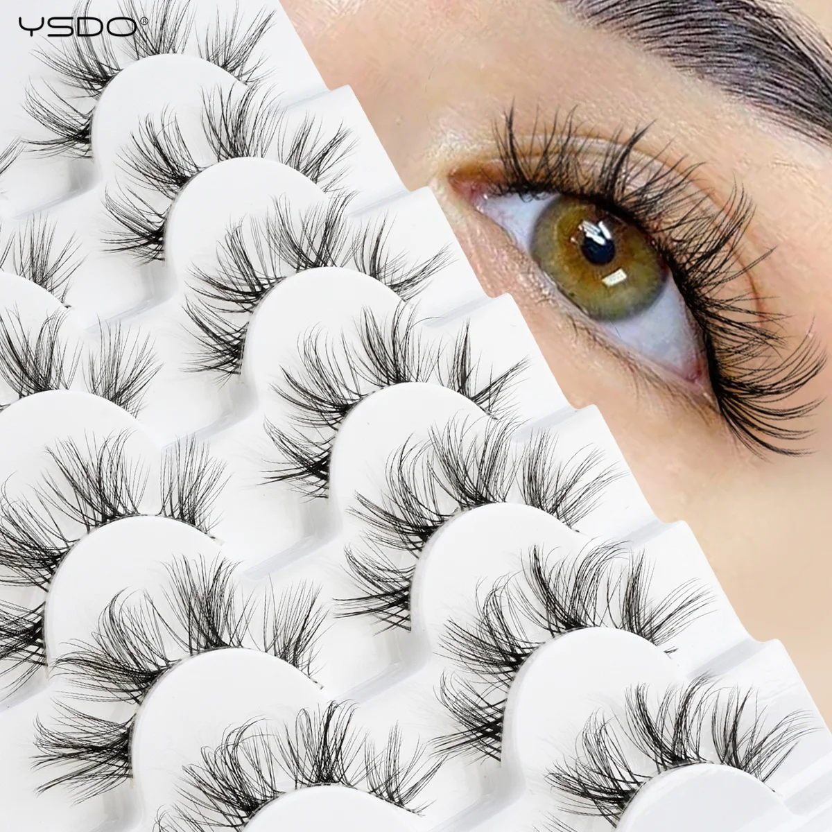 Faux Mink False Eyelashes Natural Nude Makeup