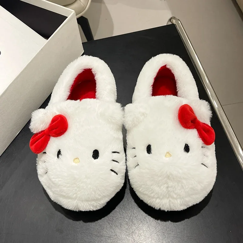 Kawaii Funny Fluffy Slippers Winter Warm Eva Flat Fleece Furry Slippers Plush Padded Fur House Home Platform Luxury Women