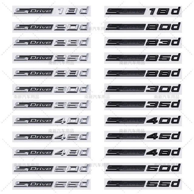 3D SDrive 30d 50d 35d 18d 20d 23d 25d 40d 45d Logo Letter Car Rear Trunk Badge Emblem Decal Sticker For BMW X1 X2 X3 X4 X5 X6 X7