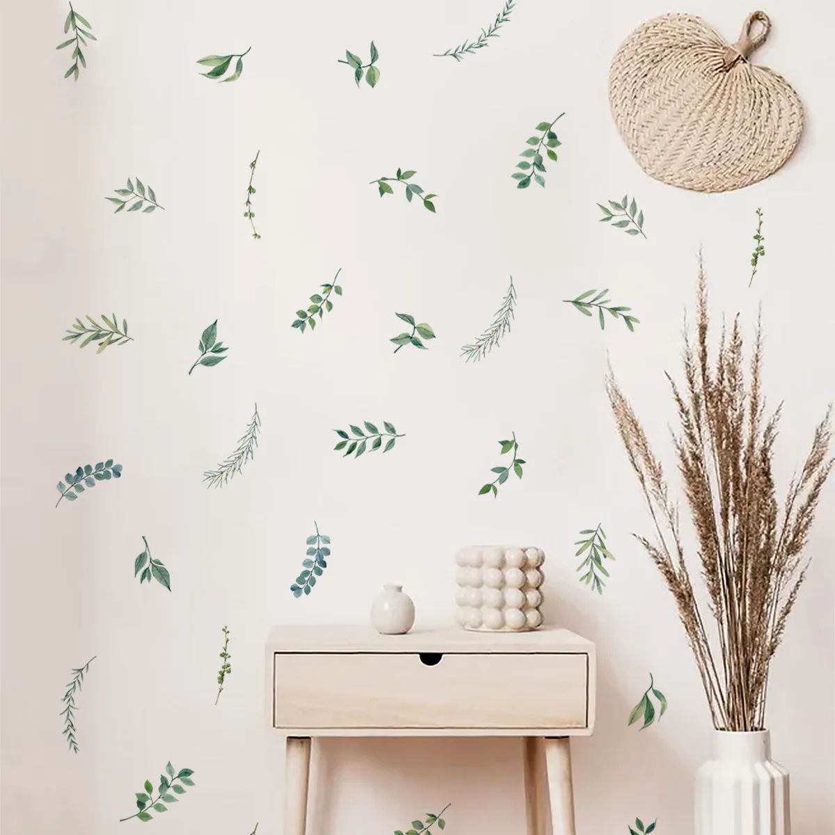 

Fresh and Simple Leaves Wallpaper for Living Room, Bedroom Background Wall Decoration, Wall Sticker, Self-adhesive Wall Sticker