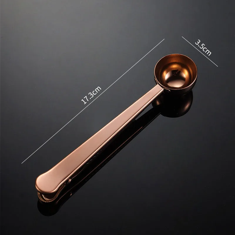 مغرفة قهوة من الفولاذ المقاوم للصدأ مع مشبك