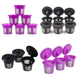 3/6pcs Refillable Coffee Filter Cup Reusable Coffee Pod Filled Capsule For Keurig 2.0 1.0 K Cup Coffee Makers Cup Strainer