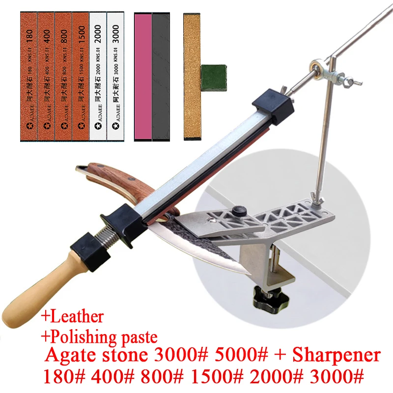 Fixed Knife Sharpener Professional Sharpening Stone Kitchen Grinding System Angle Honing Diamond Grinder 120-5000# Whetstone Set 