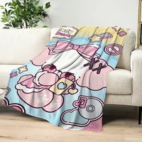 Blanket Flannel warm comfort  soft plush blanket cute for sofa dog living nonomochi pink room office cartoon bedroom travel gift 2