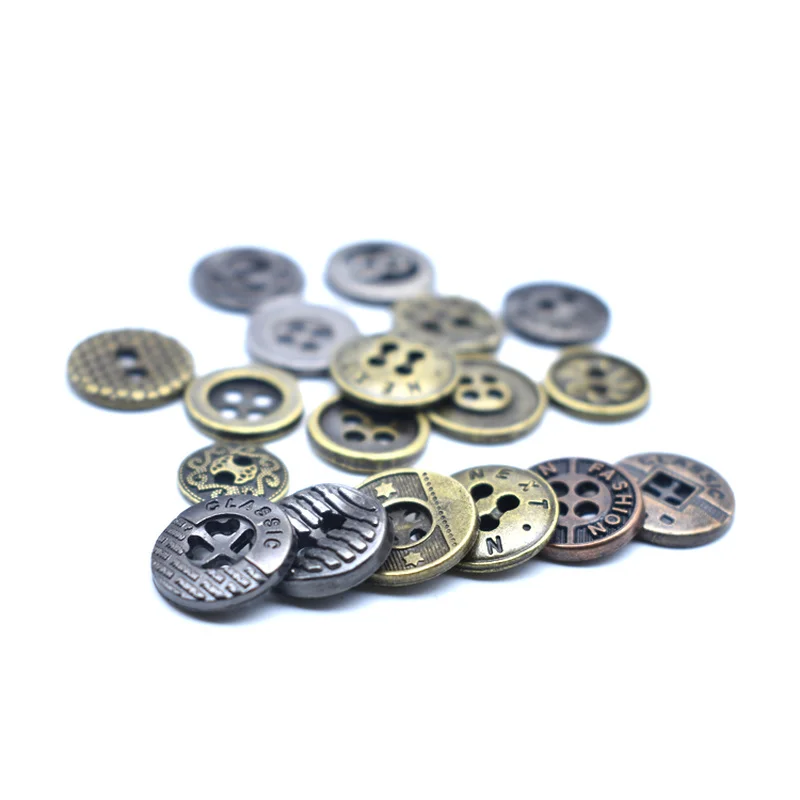 10PCS Sewing Flat Metal Button Shirt Coat Suit Buckle Buttons(11.5mm,  Silver)