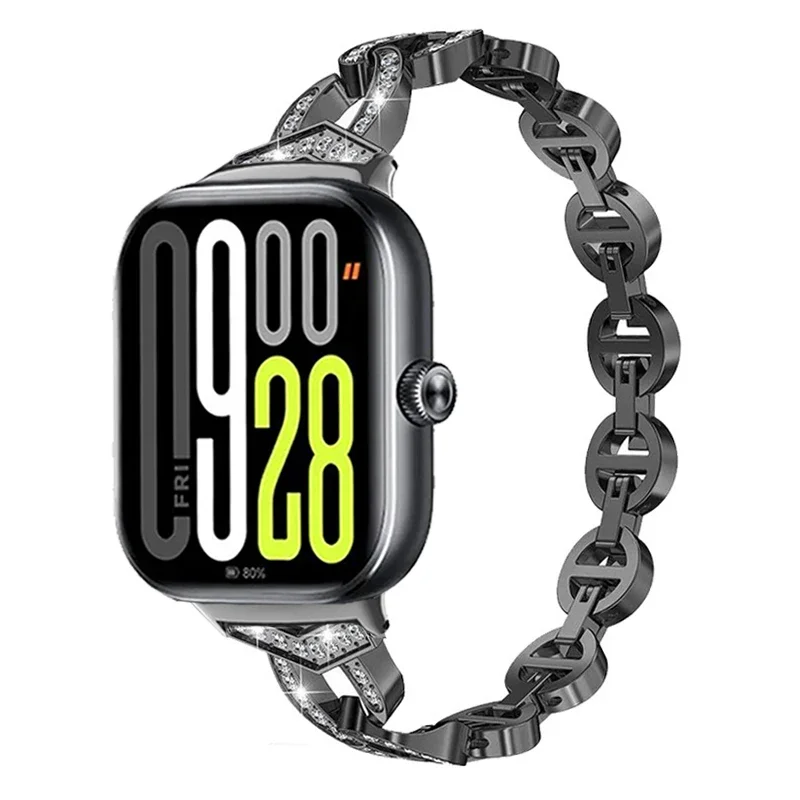 Diamond Stainless Steel Watchband - Premium Metal Bracelet
