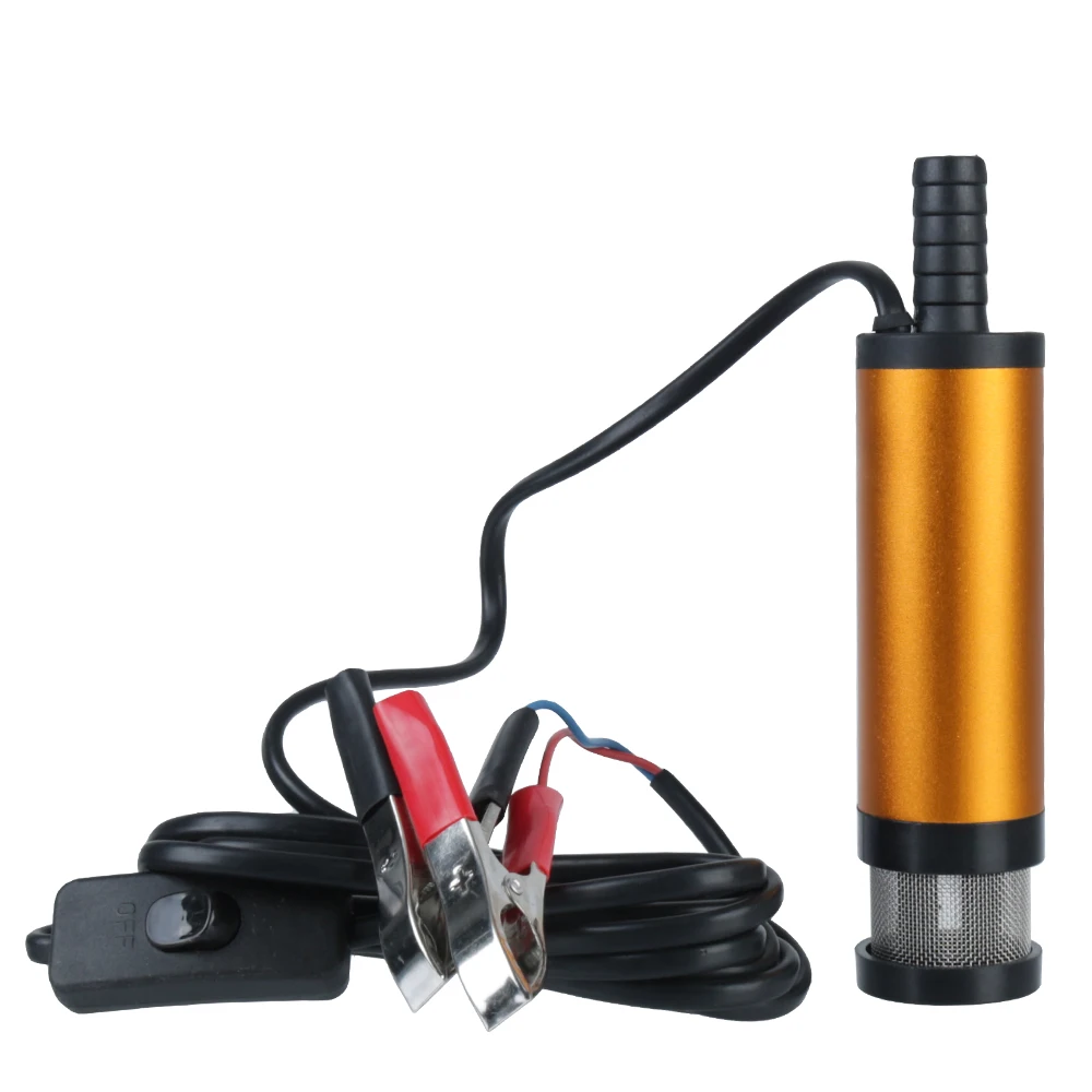 12V Mini For Pumping Diesel Oil Water Submersible Portable Fuel Transfer Pump Aluminum Alloy Shell 12L/min Car Electric Oil Pump oil transfer pump oil pump submersible electric pump electric pump