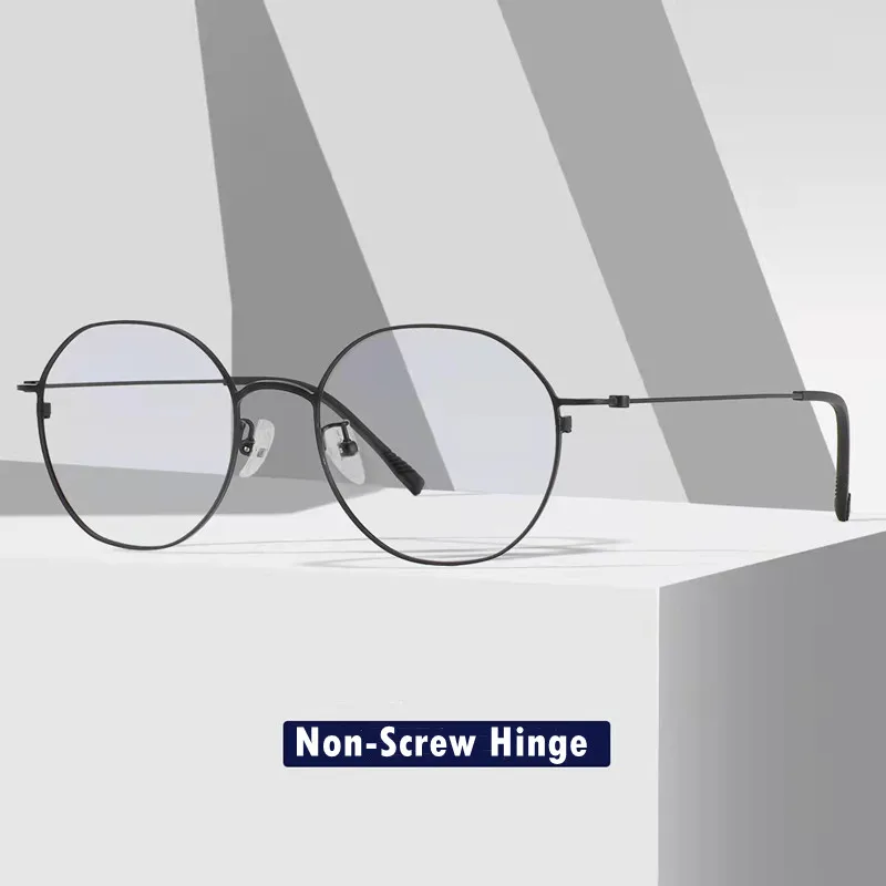 Denmark Designer Brand Glasses Frame Men Titanium Non-Screw Hinge Super Thin Light Retro Round Eyeglasses Women Spectacle 6604 |