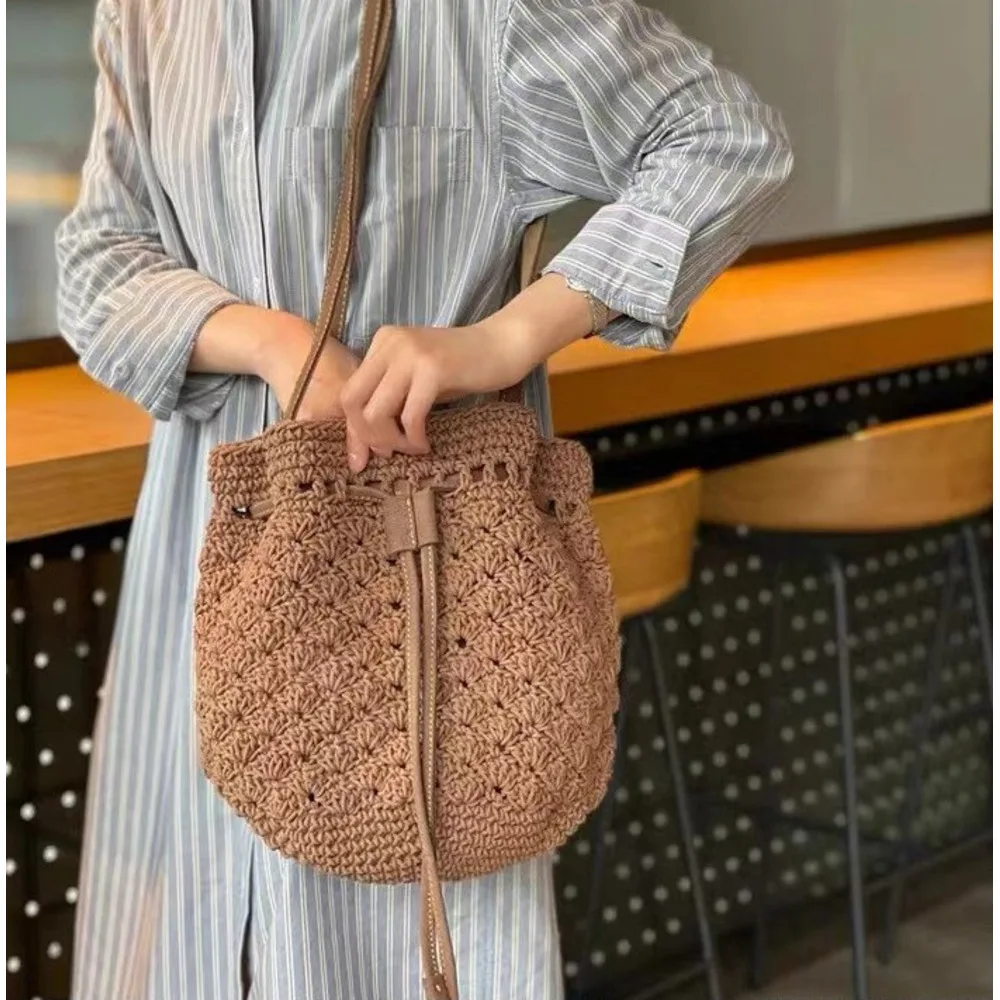 Straw Hand Woven Shoulder Bag For Women Western Fashion Style_voghion.com