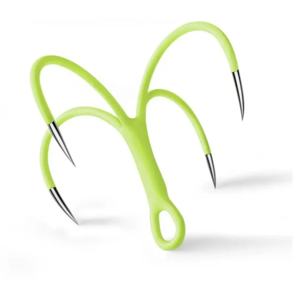 

1pc Four Claw Hooks Glow Quadruple Fishing Hook Carbon Steel Luminous Barbless Fishhook 16#-18#