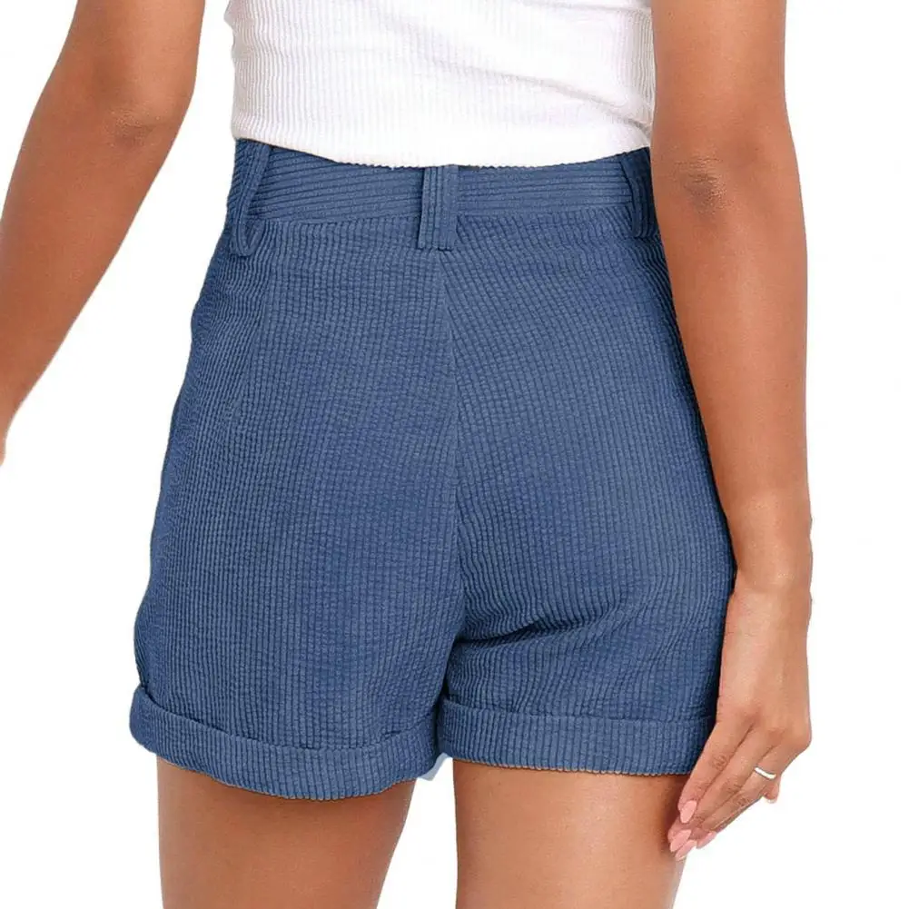 

Women Mini Shorts Pockets Summer Shorts Button Zipper Closure Summer Shorts