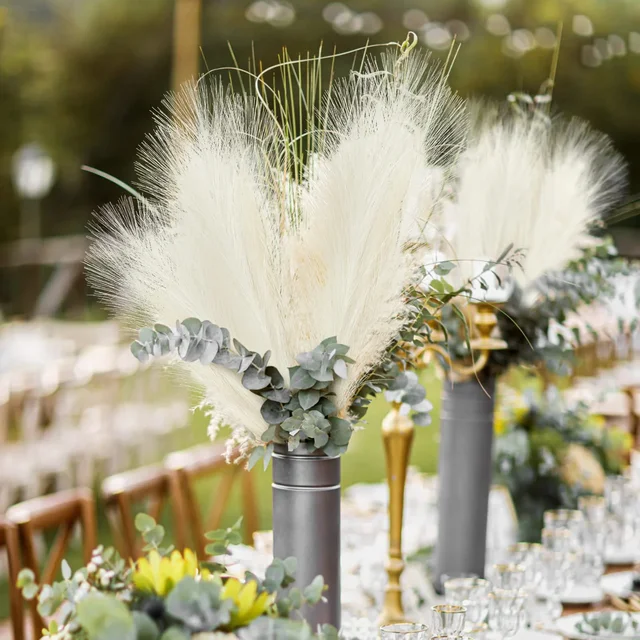 10/30 pièces moelleux Pampas herbe fleurs artificielles décoration pour mariage Boho Bouquet fête maison Vase décor fausse plante Reed fleur 4