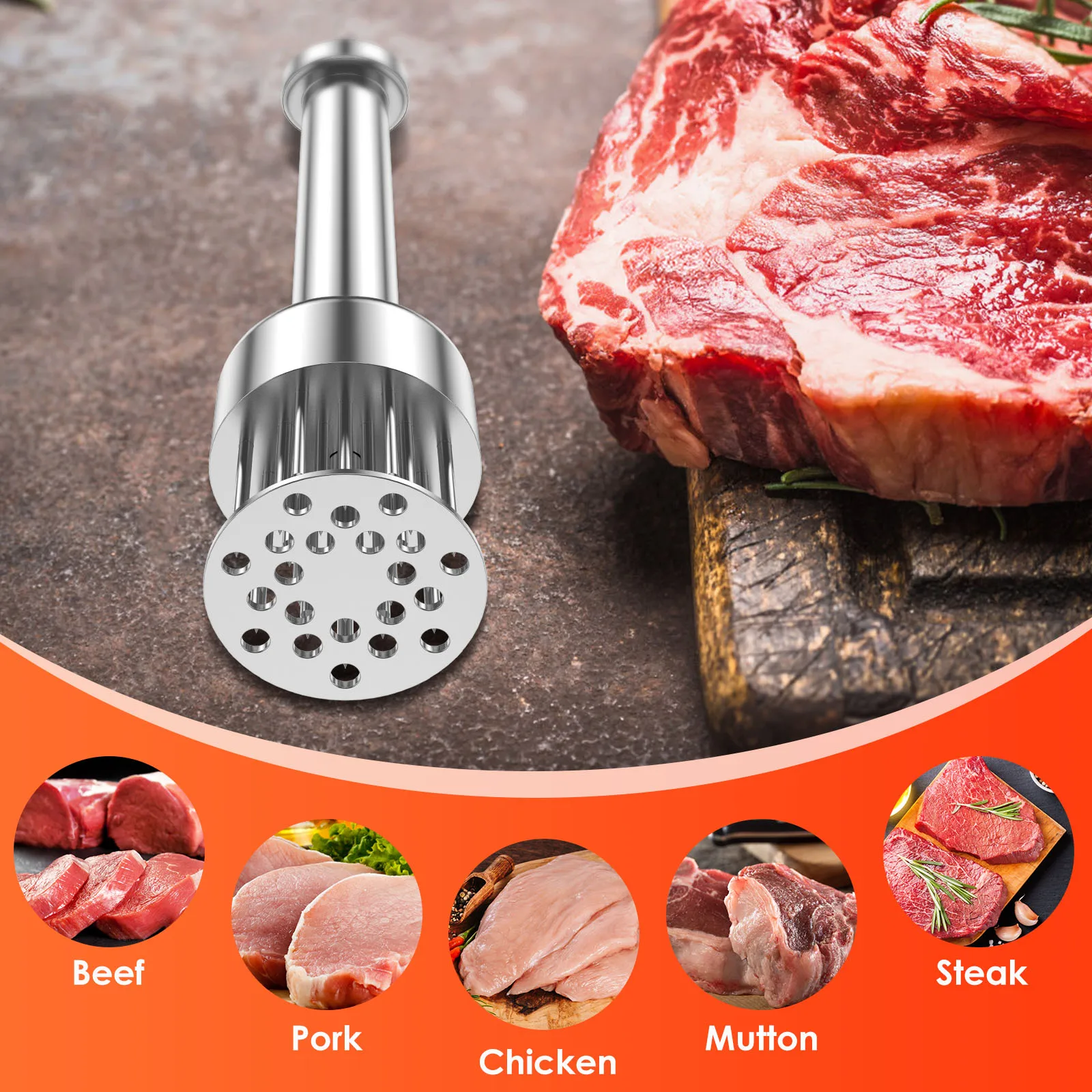 Meat Tenderizer Handheld Household Tender Meat Needle Pork Chop Chicken Chop Chicken Wings Needle Hammer Kitchens Tool