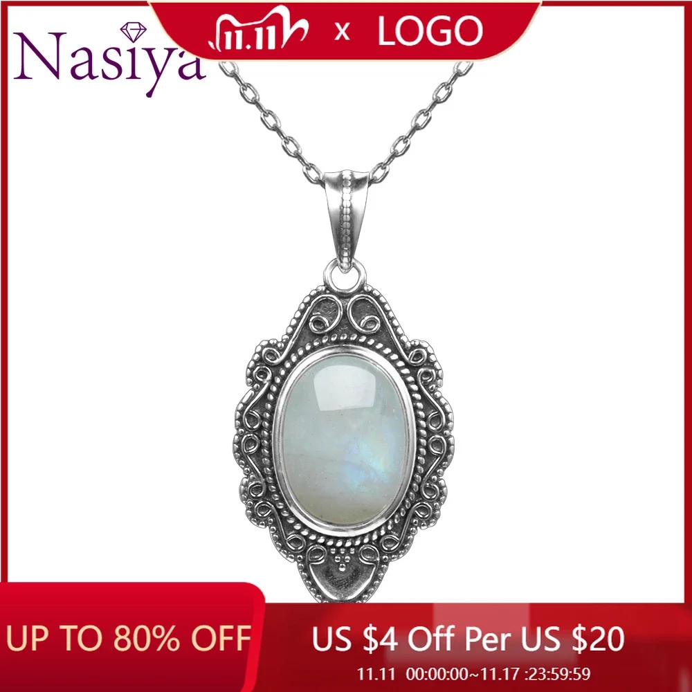925 Sterling Silver Moonstone Pendant Necklace for Women silver necklace,silver pendant,silver necklace charms,pendant necklace