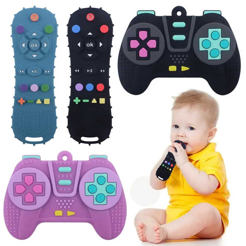 Baby Teether TV or Game Remote Control Shape Silicone Molar Stick Safe Material Teething Toys Kid Sensory Educational Toy Gifts teething toys silicone teething toys early education toy