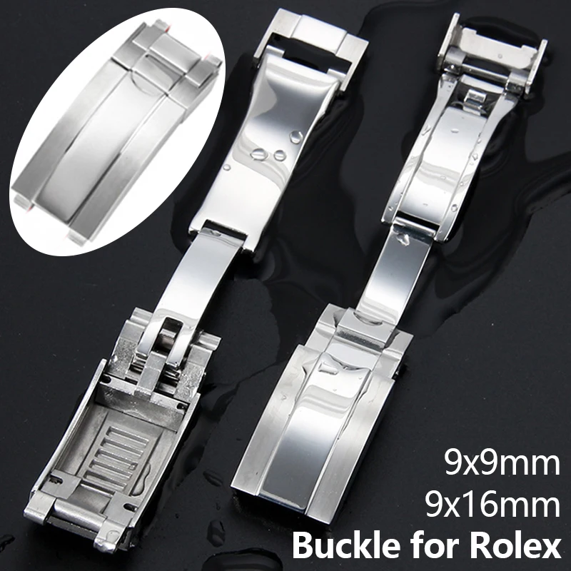 

Складная Пряжка из нержавеющей стали для Rolex Water Ghost, скользящая Кнопка быстрой регулировки для SUBMARINER DAYTONA GMT, плоская застежка для дайвера