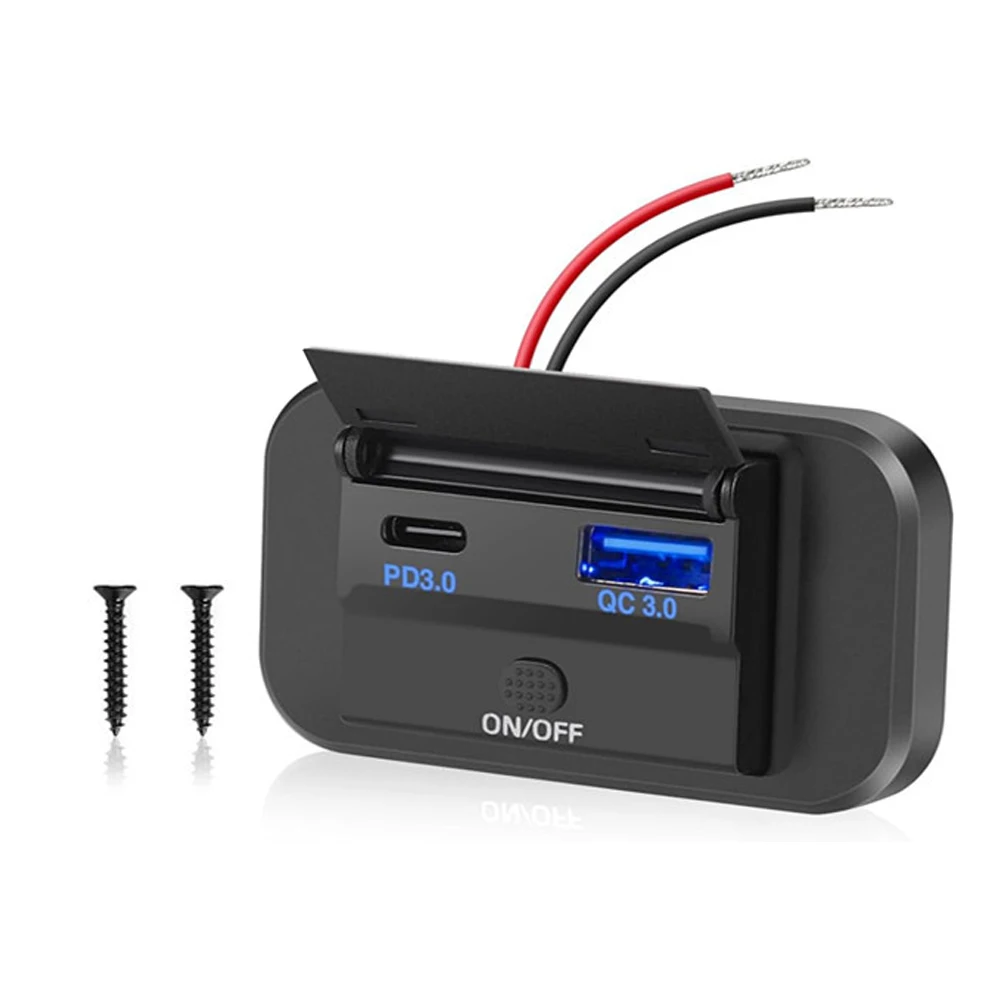 High-Speed 4-Port USB Car Charger with Dual PD & QC 3.0 - 96W Rapid Charging