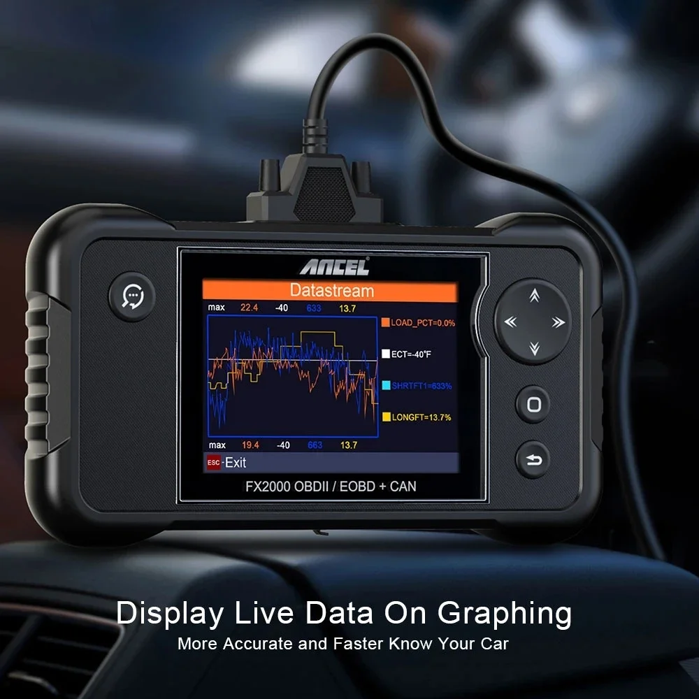 ANCEL FX2000 OBD2 Car Scanner Code Reader ABS SRS Airbag Transmission Engine System Diagnostic Automotive Tools Free Update 5