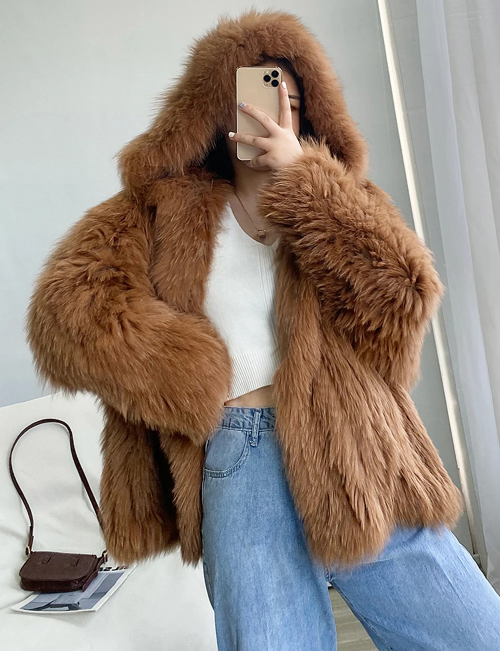 KBAT 2023 Long Sleeve Faux Fox Fur Coat Loose Women Winter Fashion Thick  Warm Fur Coats Outerwear Fake Fur Jacket Women Clothing