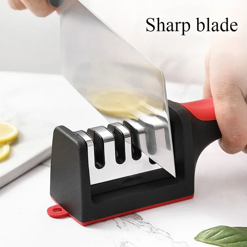 3/4 Segment Knife Sharpener Three-stage Cutting Knife Kitchen Multifunctional Handheld Fast Sharpening Stone Kitchen Supplies 3
