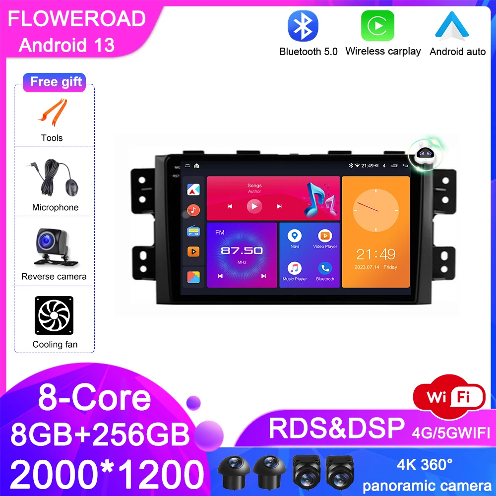 

Bulit in Wireless Carplay Android 13 QLED Screen For Kia Borrego 2008 - 2011 Car Radio Multimedia Video Player 4G Navigation GPS