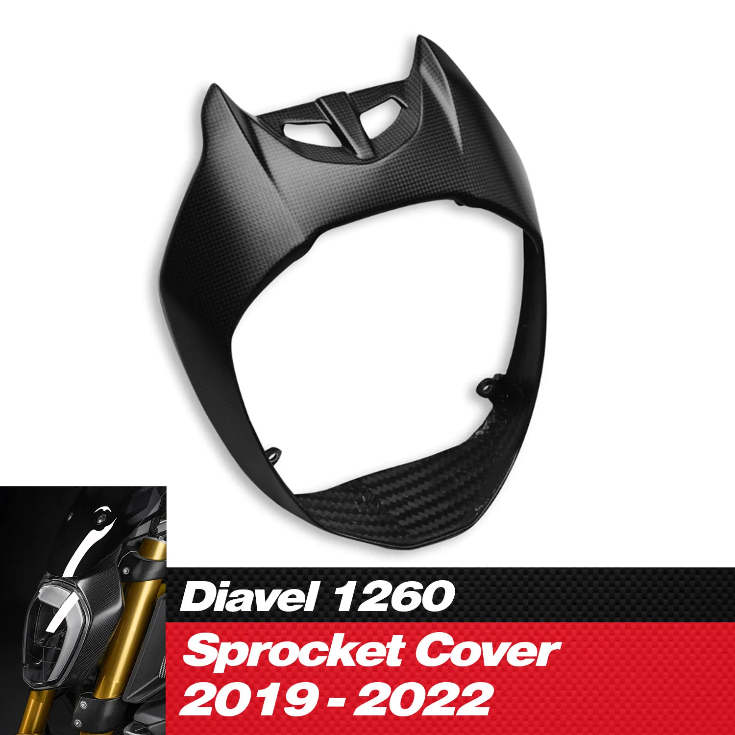 

Gokom Carbon Fiber Headlight Guard Cover Windscreen For Ducati Diavel 1260