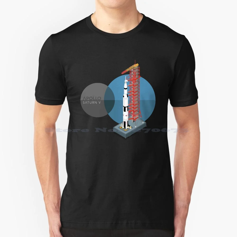 Saturn V T Shirt 100% Cotone Tee Saturn Rocket Von Braun America Anni '60 Anni '70 Iconic Moon Apollo Kennedy