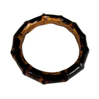 Nilerun Vintage Unique Handmade Rattan Wood Thick Real Natural Bamboo Root Bangle Unisex Bracelet for Couples Men and Women 1