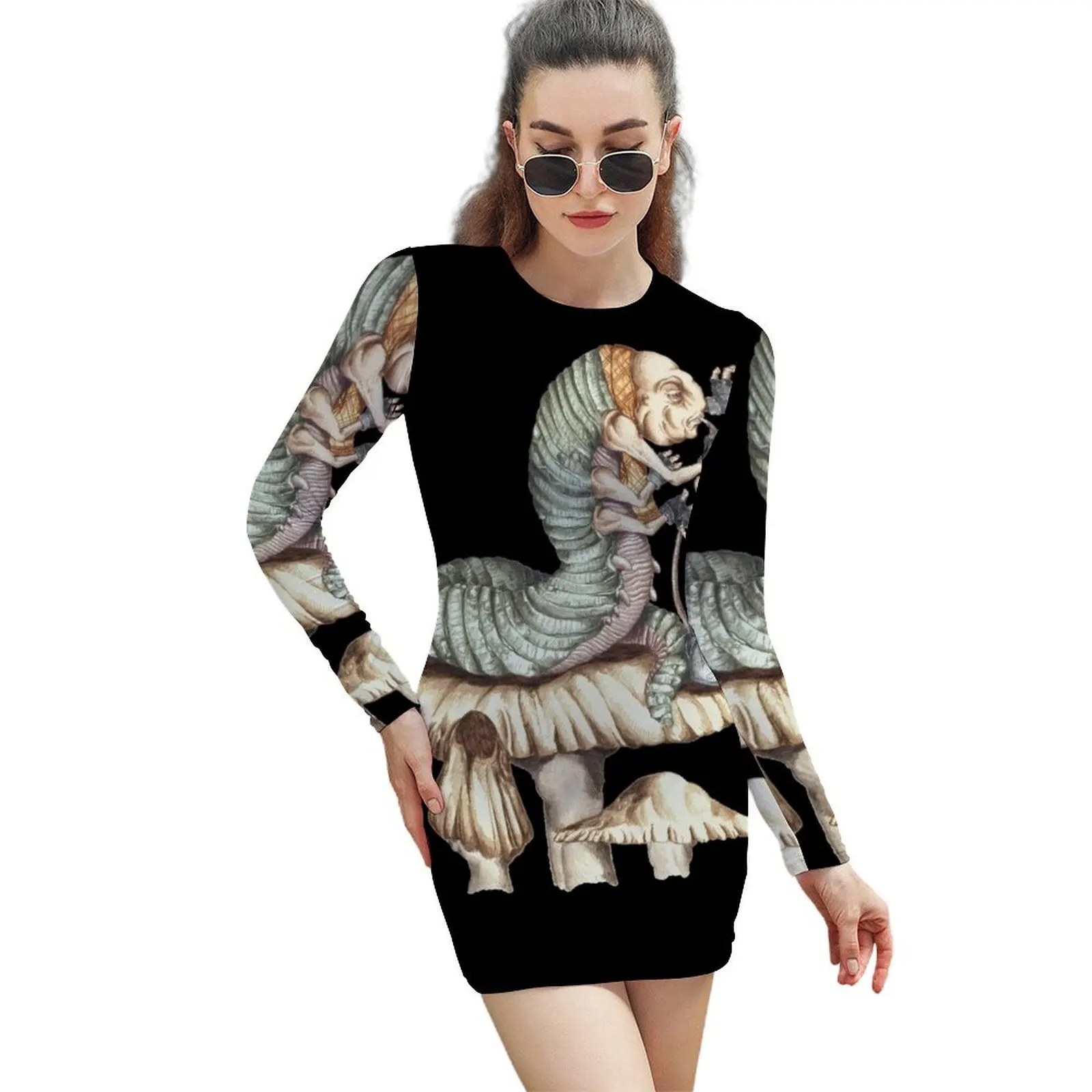 

Absolem Long-Sleeved Sheath Dress summer women's suit Long dresses prom dresses
